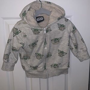Star Wars Sherpa grogu zip up hoodie